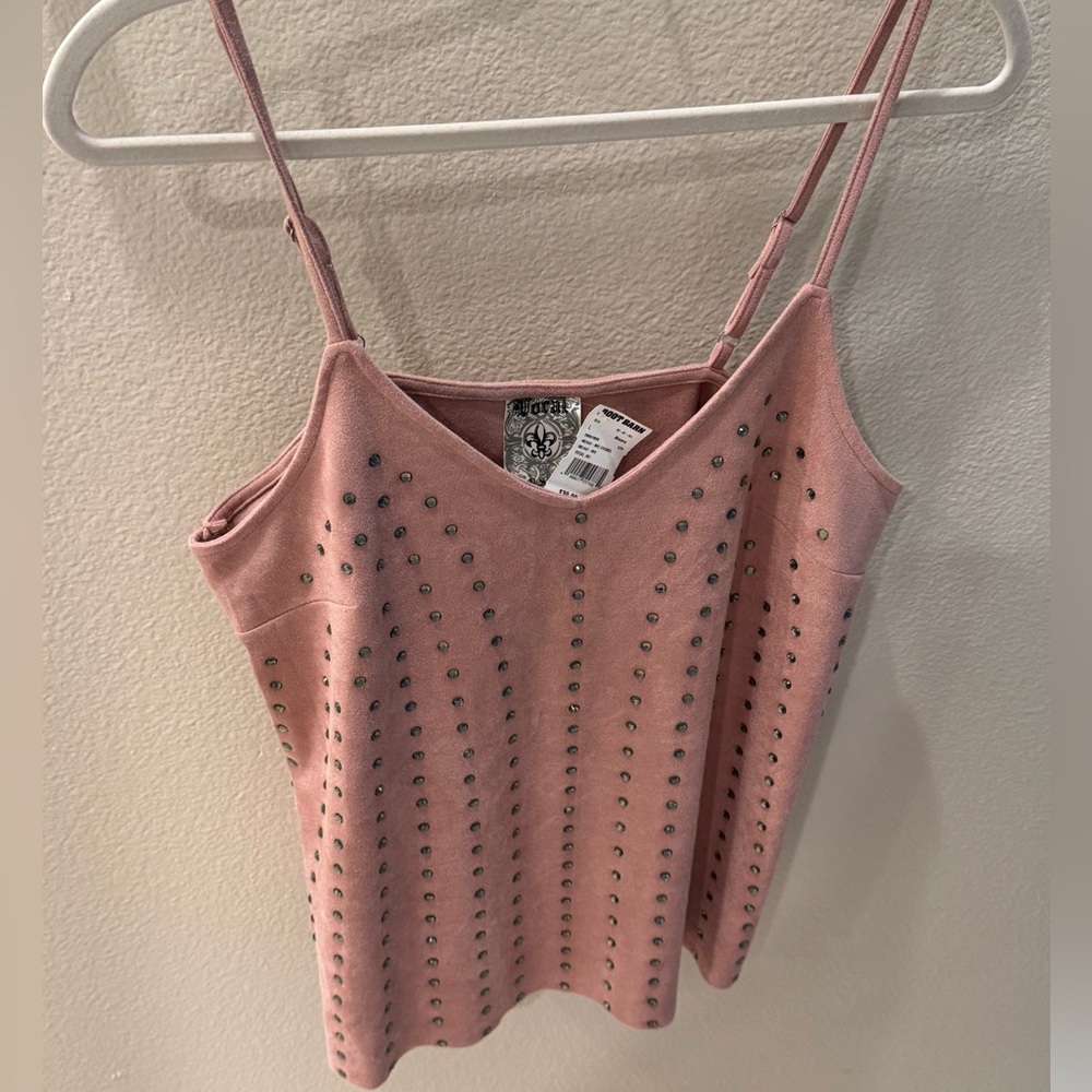 Vocal Pink Studded Camisole Top